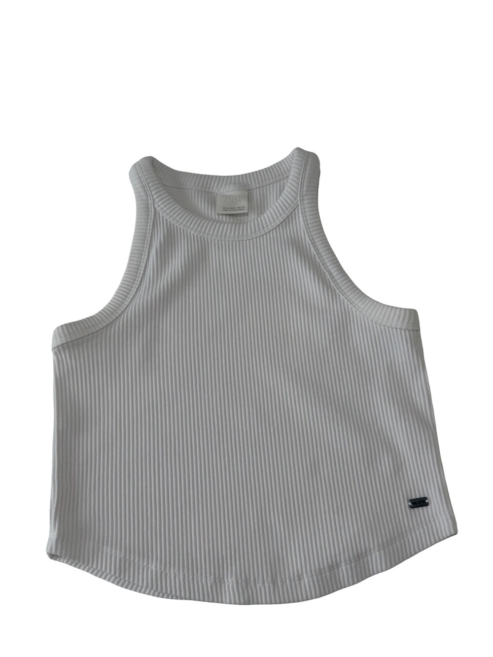 Zara White Ribbed Cropped Tank - Picture 4 of 8
